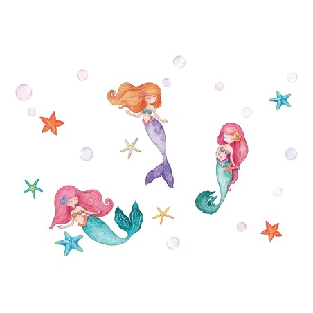 Mermaids αυτοκόλλητα τοίχου L (18119)
