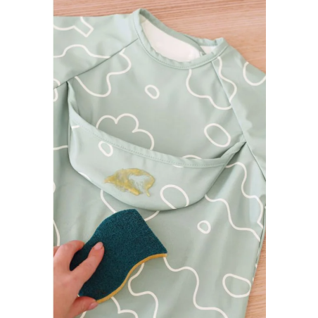 Σαλιάρα 2 in 1 Beaba Αφαιρούμενα Μανίκια Sage Green BR79261