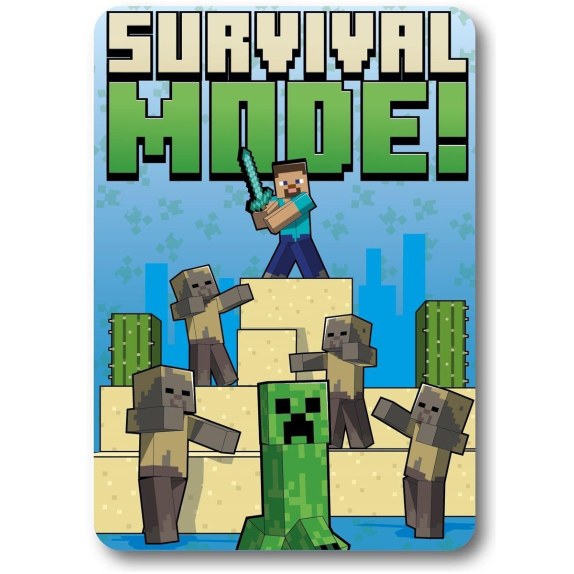 Κουβέρτα Fleece Κούνιας Mojang Minecraft 53 100x140 Blue
