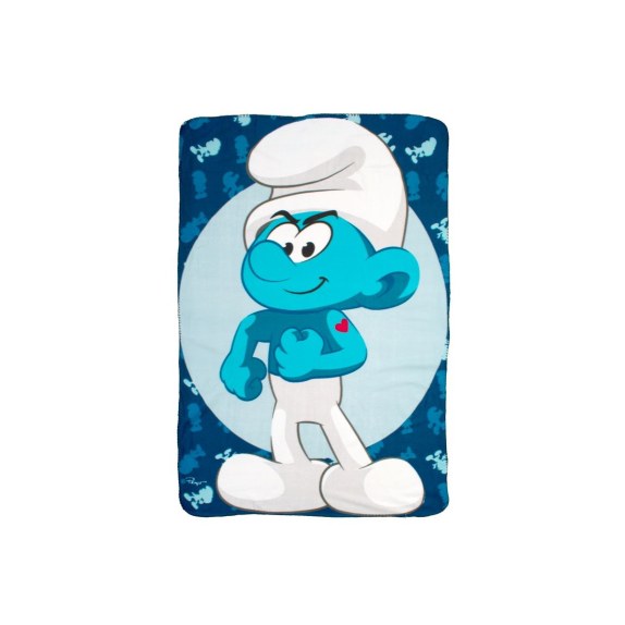 Κουβέρτα Fleece Κούνιας Peyo Smurfs 11 100x140 Blue