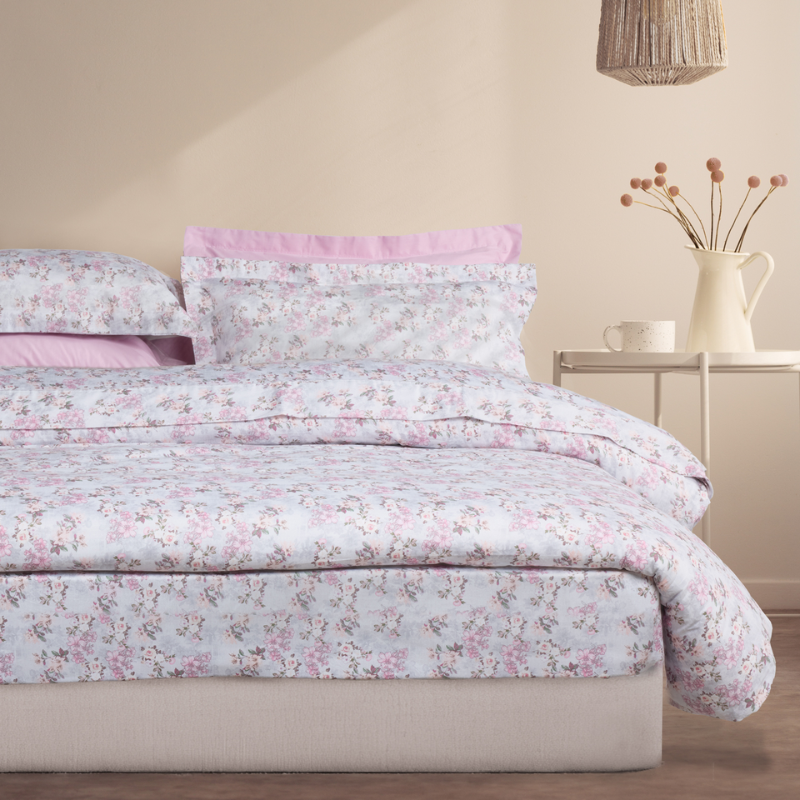 Σετ Σεντόνια Υπέρδιπλα 4 Τεμαχίων Das Home 1724 Light Grey-Pink 240x260