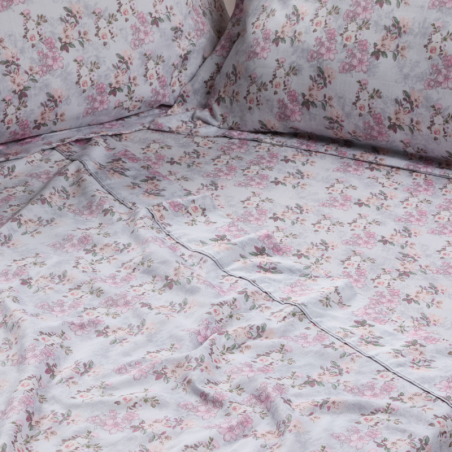 Σετ Σεντόνια Υπέρδιπλα 4 Τεμαχίων Das Home 1724 Light Grey-Pink 240x260