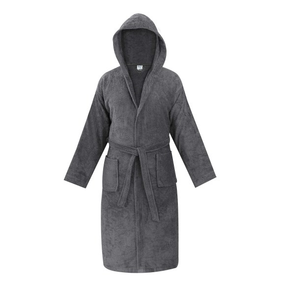 Μπουρνούζι με κουκούλα Madi Olia Athracite Medium