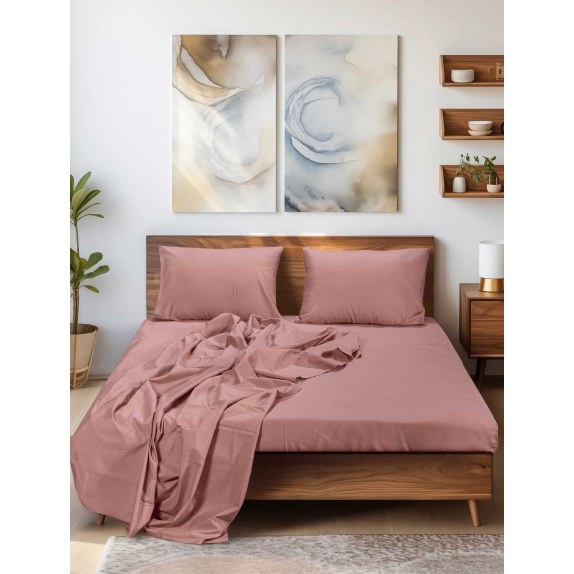 Σεντόνι Μονό Madi Sleek Pink Ροζ 170x260