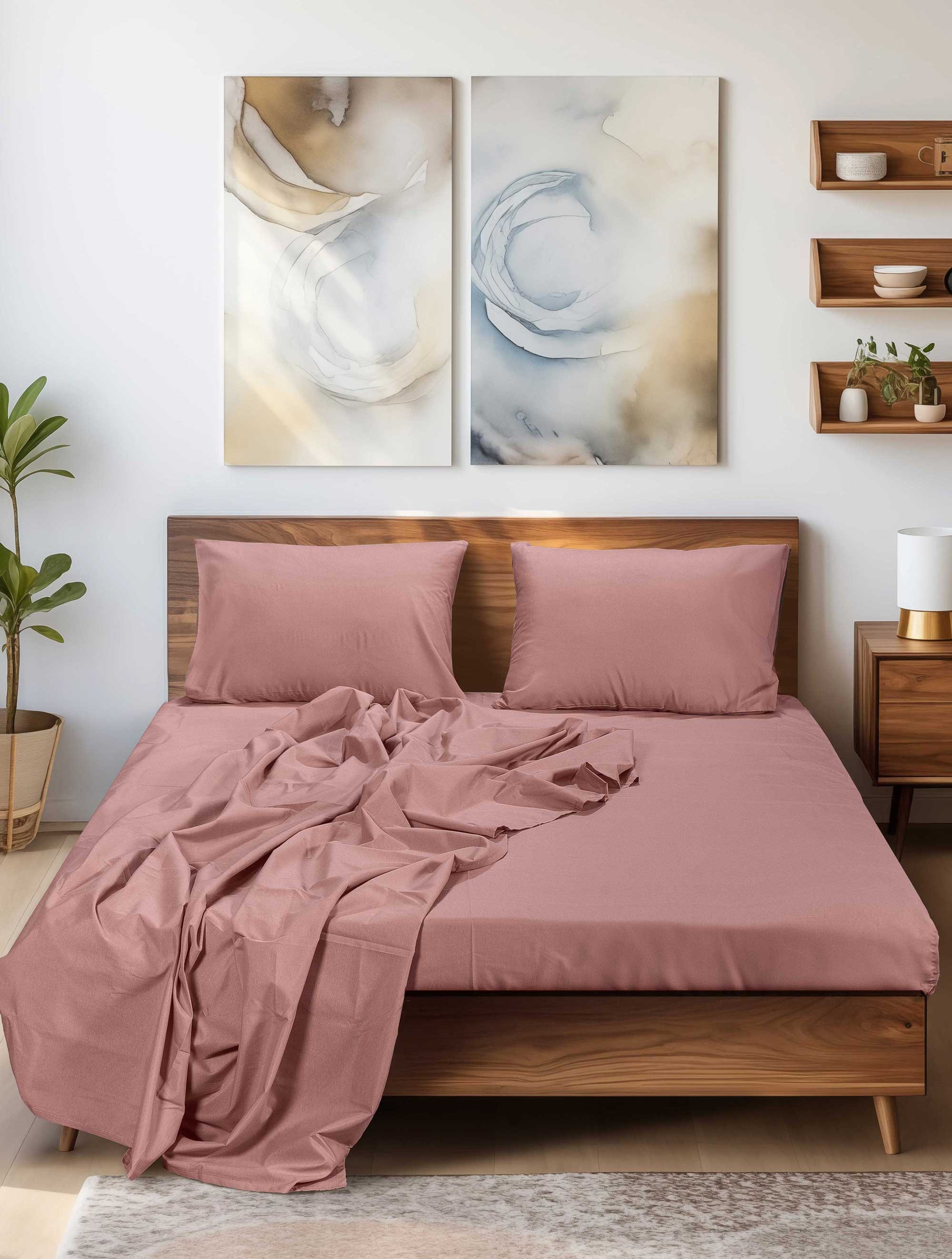 Σεντόνι Μονό Madi Sleek Ροζ Ροζ 170x260