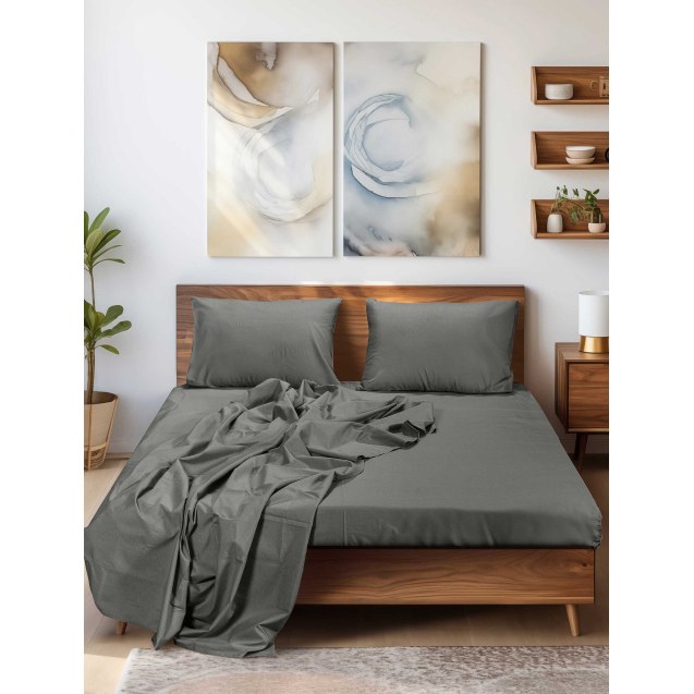 Σεντόνι Μονό Madi Sleek Grey Γκρι 170x260