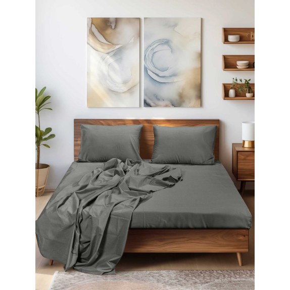 Σεντόνι Υπέρδιπλο Madi Sleek Grey Γκρι 240x260
