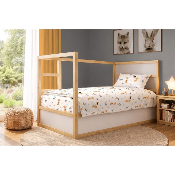 Παπλωματοθήκη Μονή Dimcol Giraffe 599 160x240 White-Orange