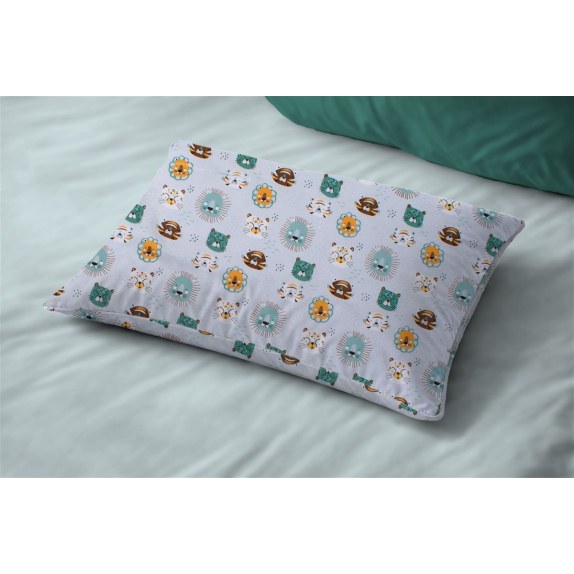 Βρεφική Μαξιλαροθήκη Dimcol Big Cats 28 35x45 Light Aqua