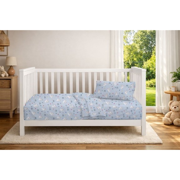 Σεντόνι Κούνιας με Λάστιχο Dimcol Rabbit Garden 584...