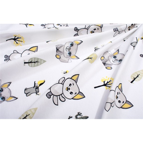 Σεντονάκι Λίκνου bebe Baby Foxes 595 80X110 White-Grey...