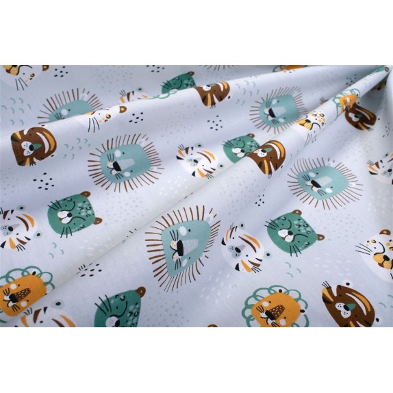 Σεντονάκι Λίκνου bebe Big Cats 28 80x110 Light Aqua
