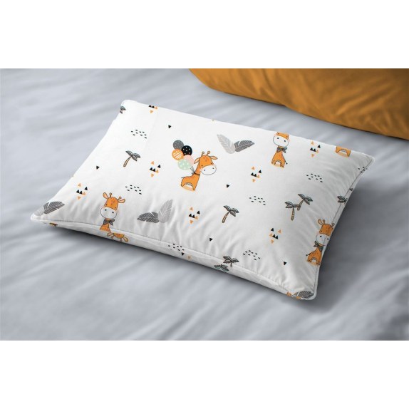 Βρεφική Μαξιλαροθήκη Dimcol Giraffe 599 35x45 White-Orange