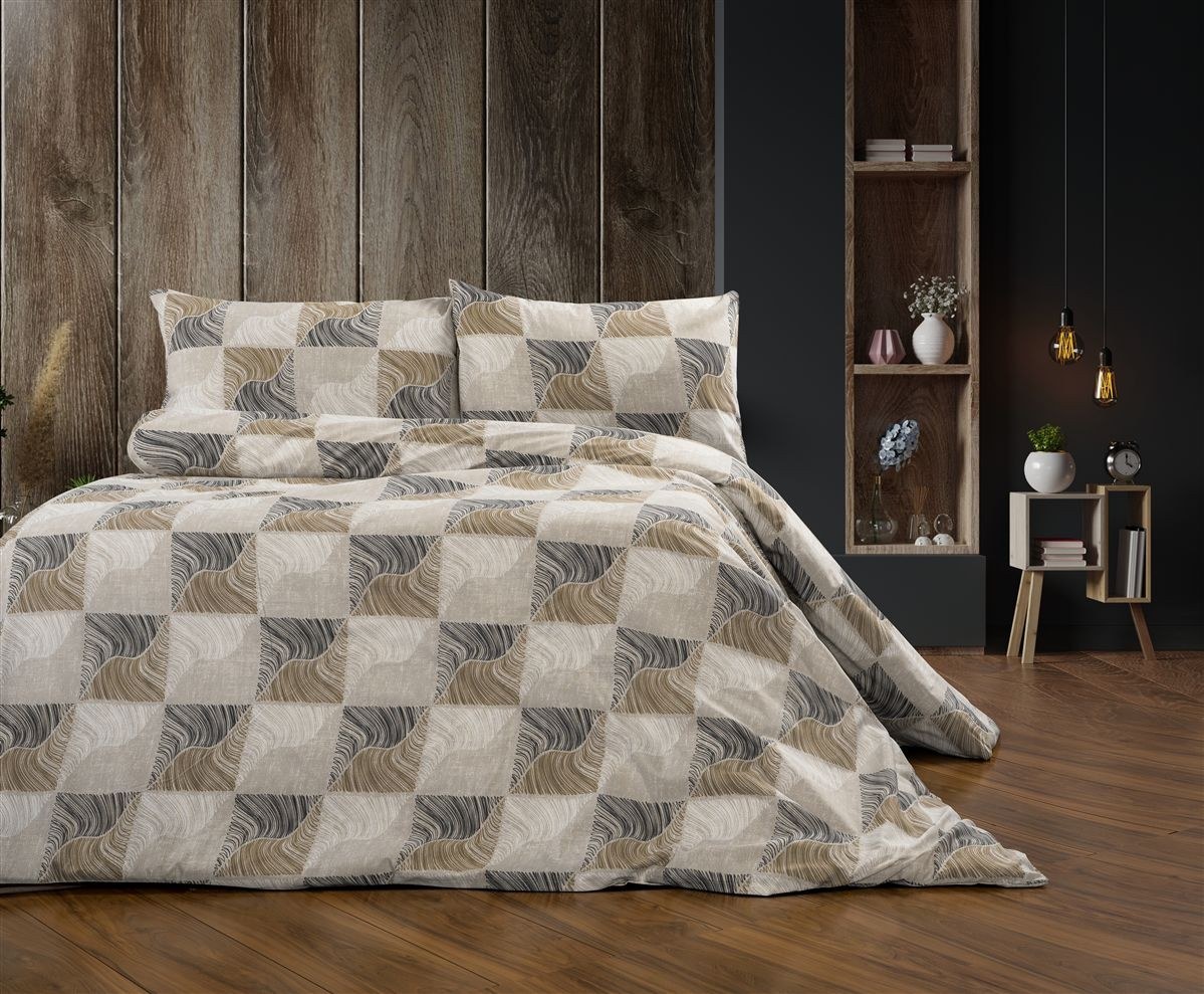 Παπλωματοθήκη Εμπριμέ Κλεοπάτρα 609 220x240 Beige-Black
