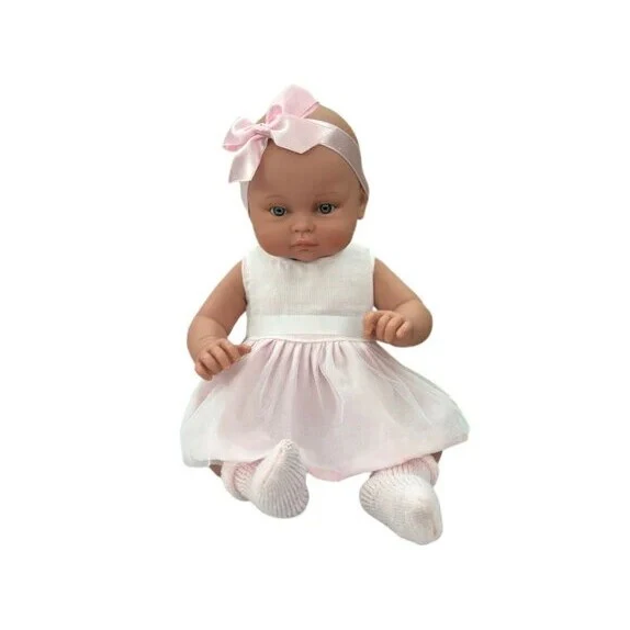 Κούκλα Magic Baby Alicia Με Λευκό Φόρεμα Και Μεγάλο Ροζ...