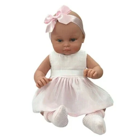 Κούκλα Magic Baby Alicia Με Λευκό Φόρεμα Και Μεγάλο Ροζ Φιόγκο 45εκ. MB46720