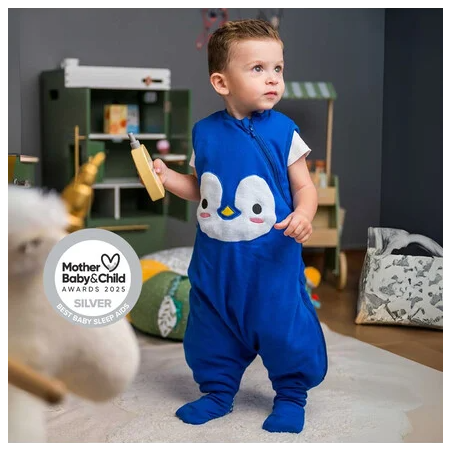 Υπνόσακος BabyBliss Χειμωνιάτικος Με Ποδαράκια 2.5tog "Penguin Blue" 6-18 μηνών BLISS-JMP-0001