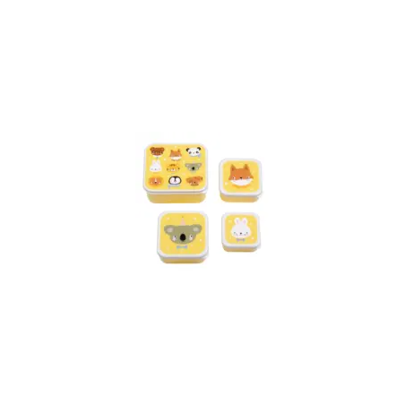 A little lovely company: Σετ 4 δοχεία φαγητού Lunch & Snack Box Animal Friends SBSEAF81