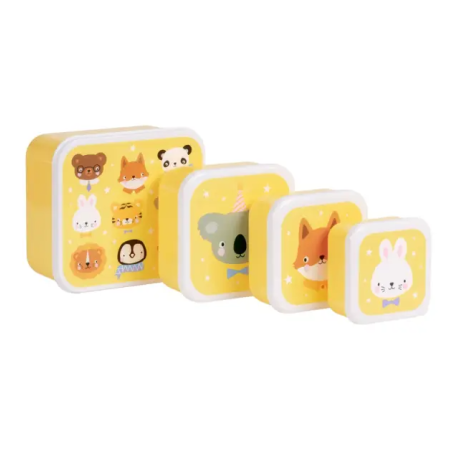 A little lovely company: Σετ 4 δοχεία φαγητού Lunch & Snack Box Animal Friends SBSEAF81