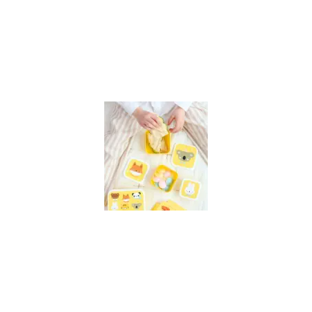 A little lovely company: Σετ 4 δοχεία φαγητού Lunch & Snack Box Animal Friends SBSEAF81
