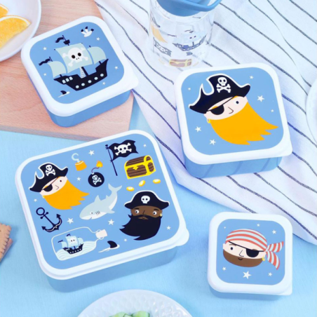 A little lovely company: Σετ 4 δοχεία φαγητού Lunch & Snack Box Pirates SBSEPI80