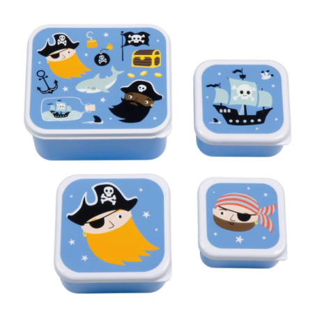 A little lovely company: Σετ 4 δοχεία φαγητού Lunch & Snack Box Pirates SBSEPI80