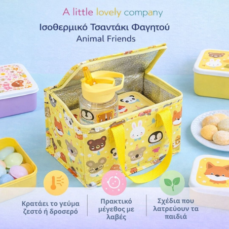 Ισοθερμική τσάντα φαγητού A Little Lovely Company Animal Friends CBAFYE33