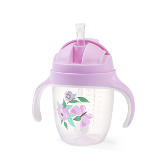 BabyOno Ποτηράκι Με Καλαμάκι Και Βαρίδι Lilac...
