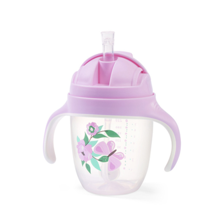 BabyOno Ποτηράκι Με Καλαμάκι Και Βαρίδι Lilac BN1464/05