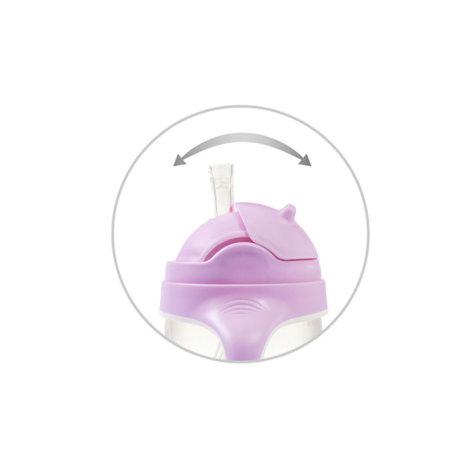 BabyOno Ποτηράκι Με Καλαμάκι Και Βαρίδι Lilac BN1464/05