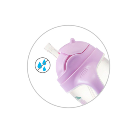 BabyOno Ποτηράκι Με Καλαμάκι Και Βαρίδι Lilac BN1464/05