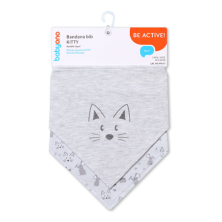Σετ 2 Τεμαχίων Σαλιάρα-Μπαντάνα BabyOno Kitty Διπλής Όψεως BN879/11