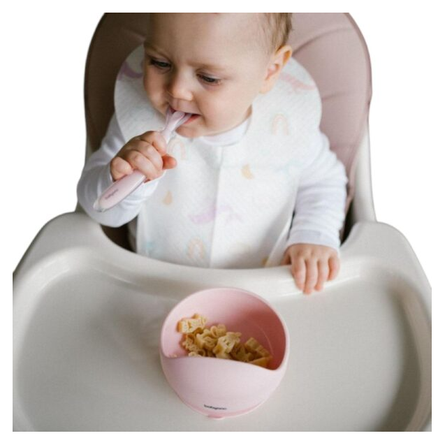 Μπoλ Σιλικόνης BabyOno Με Βεντούζα Ροζ BN1481/02