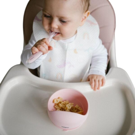 Μπoλ Σιλικόνης BabyOno Με Βεντούζα Ροζ BN1481/02