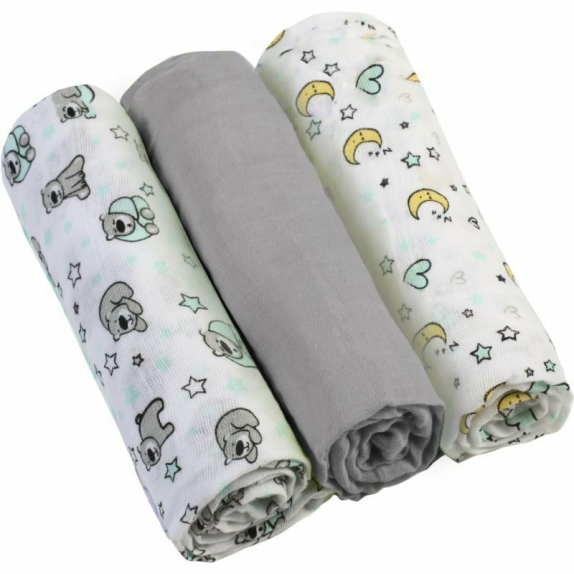 Σετ Πάνες Μουσελίνες 3 Τεμαχίων BabyOno Γκρι BN348/01
