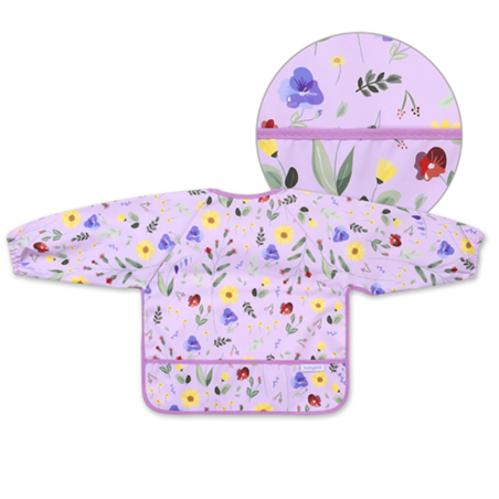 Αδιάβροχη σαλιάρα με μακρύ μανίκι BabyOno 6m+ - Garden BN1476/01