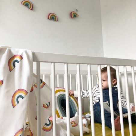 Mama Designs Πάνες αγκαλιάς από οργανικό βαμβάκι - Σετ 3 τεμ. 60cm x 60cm Rainbow MSRNB01