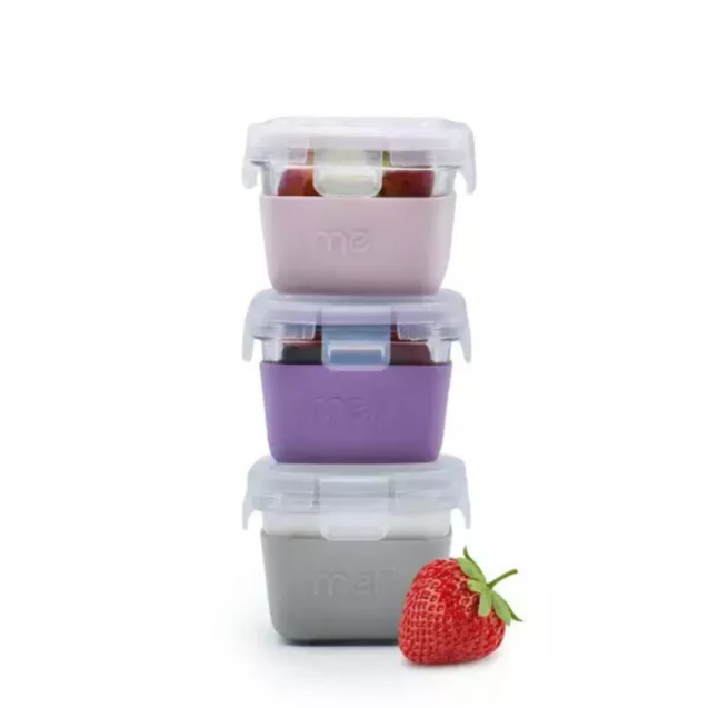 Σετ 3 τμχ Glass Containers σε θήκες σιλικόνης...