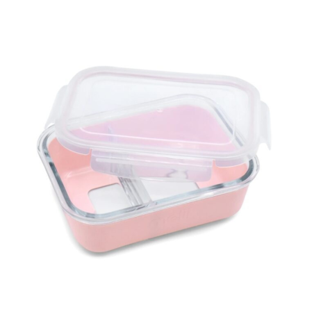 Glass Bento με θήκη σιλικόνης 740ml - pink Melii
