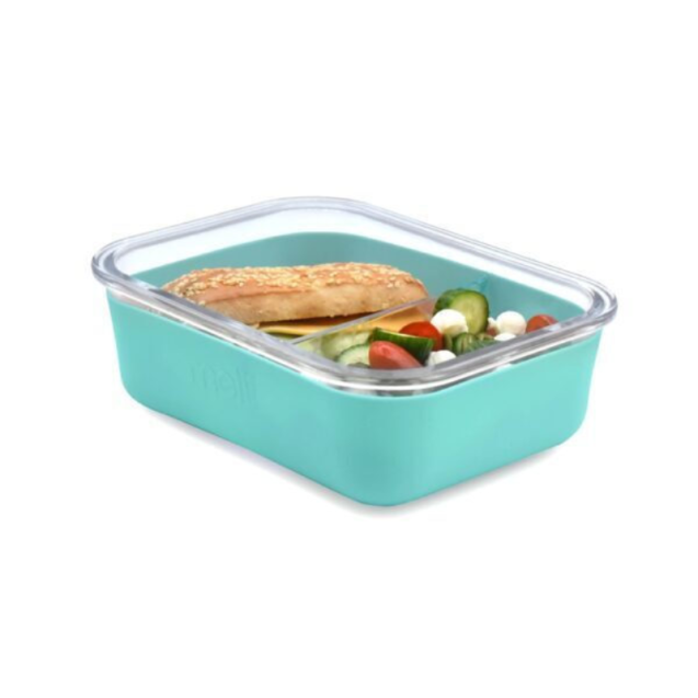 Glass Bento Θήκη Σιλικόνης 740ml Blue Melii