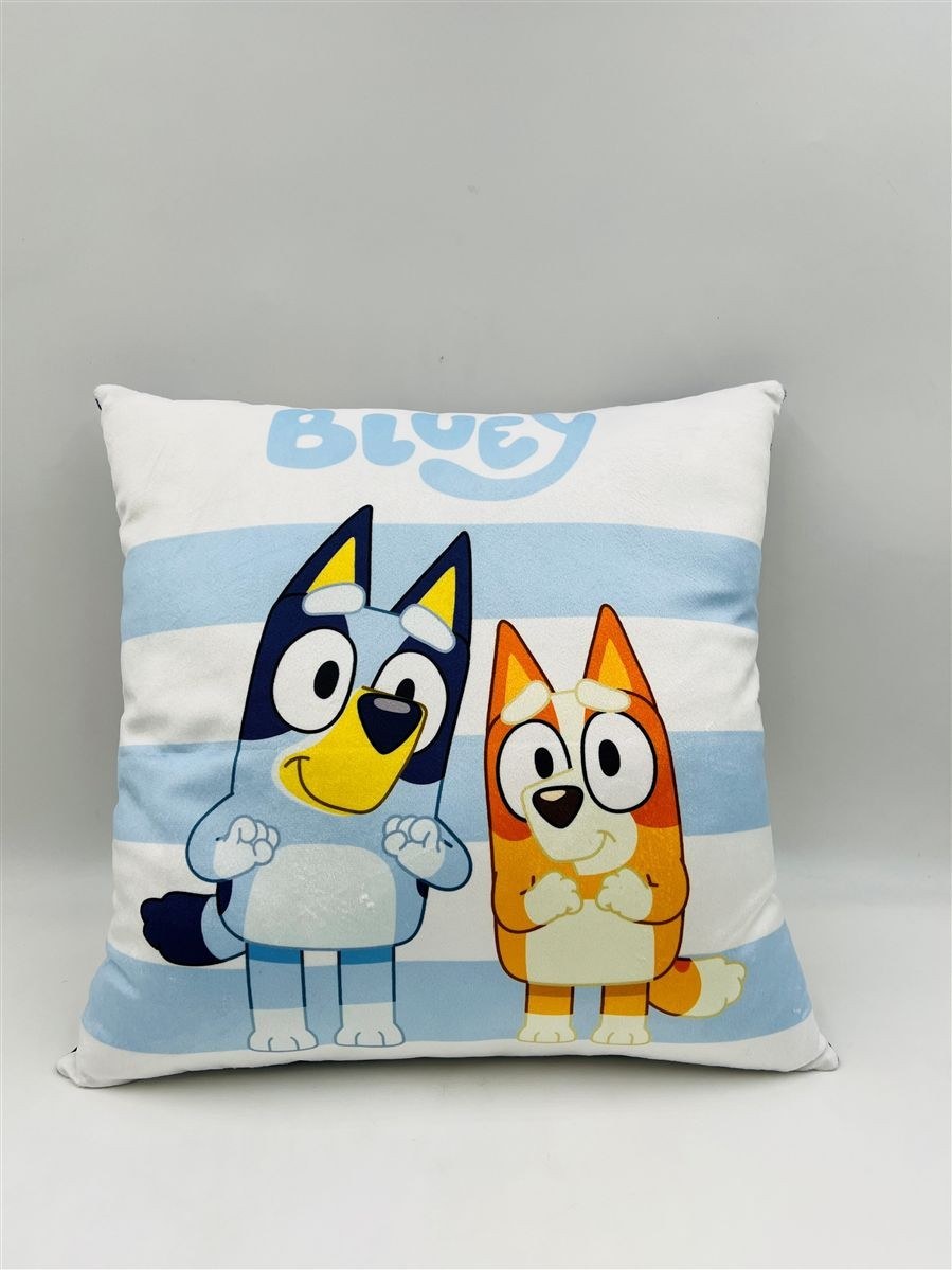 BBC Studios Βελούδινο Μαξιλάρι BBC Studios Bluey 600 38X38 White-Sky Blue 100% Velboa