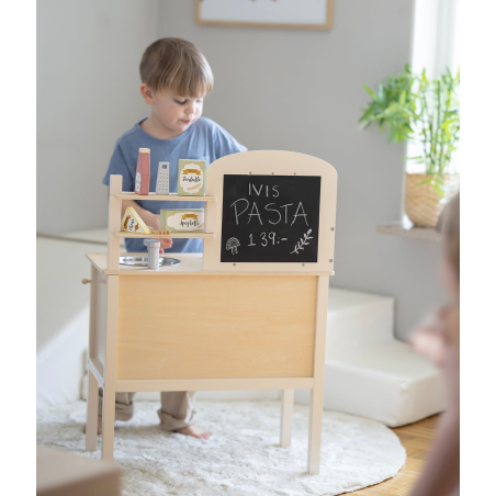 Ξύλινη Παιδική Κουζίνα Jabadabado Με Κατσαρολικά Cream JB-W7251