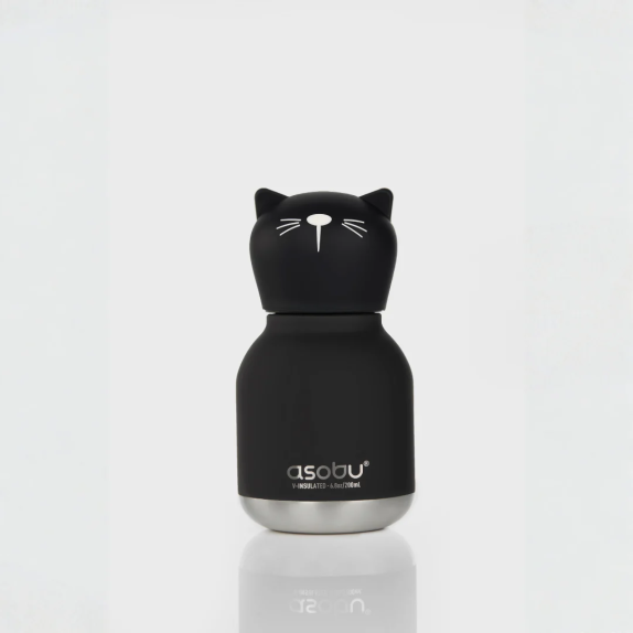 ASOBU Μίνι Παγούρι Ανοξείδωτο Bestie - Black Cat 200 ml