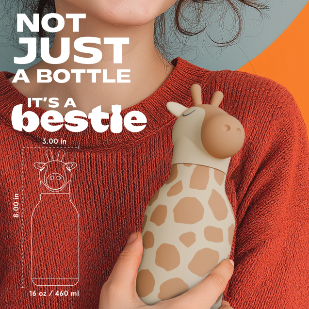 ASOBU Παγούρι Ανοξείδωτο Bestie - Giraffe Spots...