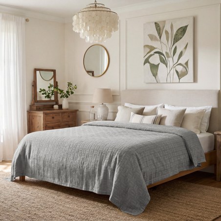 Κουβερτα Adam Home Ζακαρ Μονη Matlasse Romvia 170X270 Grey (360 Gsm)