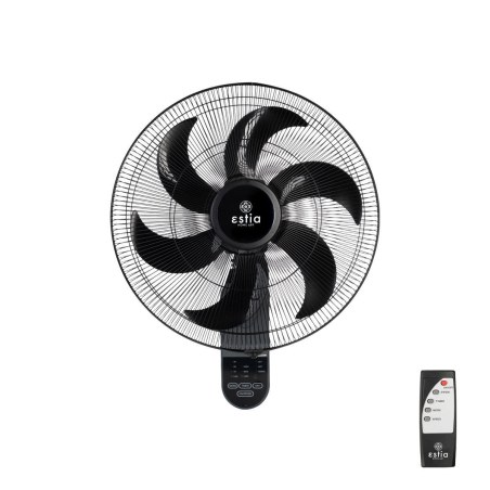 Estia Ανεμιστήρας Επιτοίχιος Bow 45Cm 75W Μαύρος Με Τηλεχειριστήριο