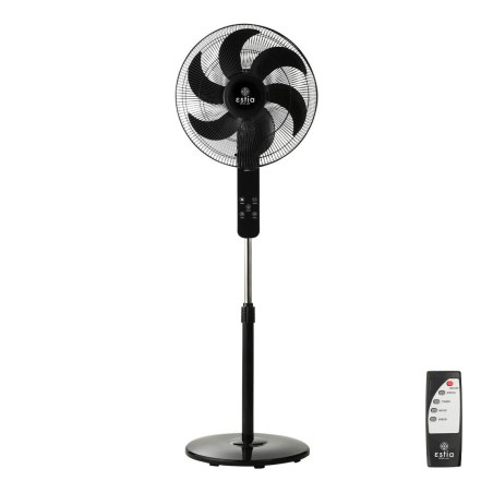 Estia Ανεμιστήρας Σταντ Επιδαπέδιος Bow 40Cm 60W Μαύρος Με Τηλεχειριστήριο