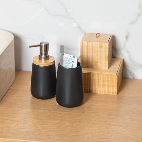Estia Αντλία Σαπουνιού Bamboo Δολομίτη 360Ml Μαύρη