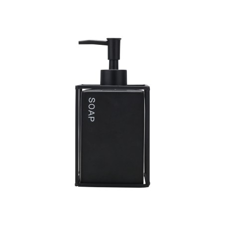 Estia Αντλία Σαπουνιού Cage 450Ml Κεραμική Μαύρη Με Μεταλλικό Πλαίσιο
