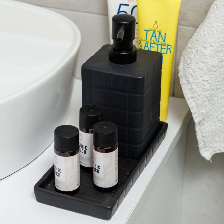 Estia Αντλία Σαπουνιού Tiles Κεραμική 450Ml 7.5X15Cm Μαύρη